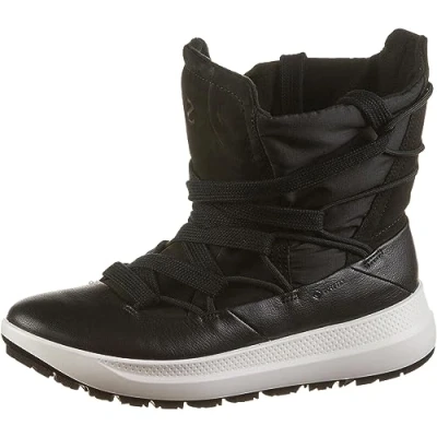 Afbeelding van ECCO Solice Snowboots, Dames, Maat: 39, Black Leer en textiel
