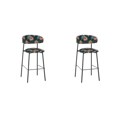 Afbeelding van Label51 Ferry barkruk Velvet flamingo print