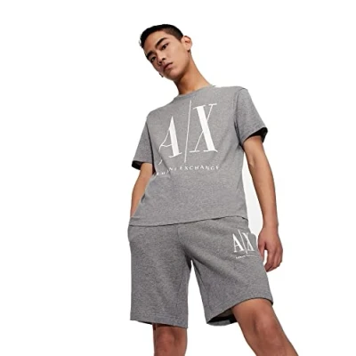 Afbeelding van Armani Exchange heren T shirt met logoprint in de kleur Grijsmele, maat: XL