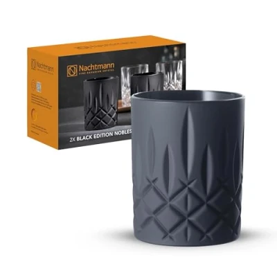 Afbeelding van Spiegelau &amp; Nachtmann, 2 delige whiskybekerset, whiskyglazen, kristalglas, 295 ml, zwart, Noblesse, 105394