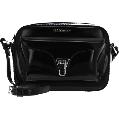 Afbeelding van COCCINELLE Leren Schoudertas Avondtas Beat Shiny Cal Handbag Noir Zwart