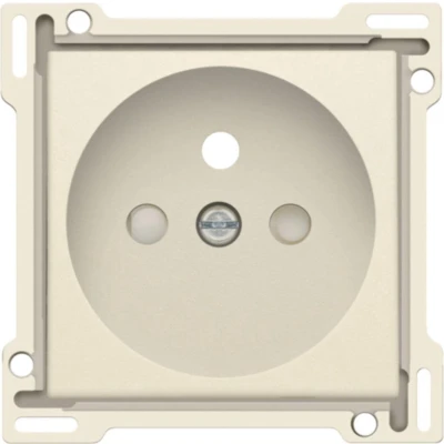 Afbeelding van Niko afwerking voor stopcontact met penaarde en kinderveiligheid inbouwdiepte 28,5mm Original Cream (100 66601)