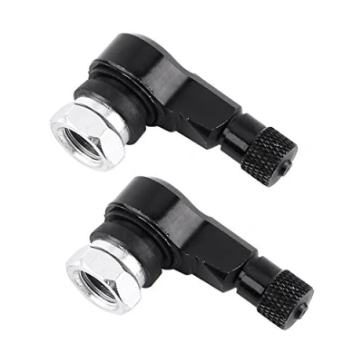 Afbeelding van 90 graden bandventiel 2 stuks 11 3 mm premium aluminium universele motorfiets lekvrij default zwart Valve Coudée Scooter