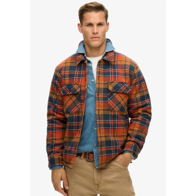 Afbeelding van Superdry Surplus Check Quilt Overshirt Oranje M Man