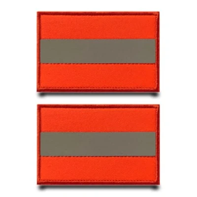 Afbeelding van 2 stuks oranje reflecterende grappige patch afneembare patches met klittenbandsluiting tactische vlag applicatie voor kleding baseballpet tassen jas rugzakken buiten vest