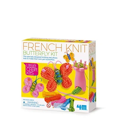 Afbeelding van 4M 404765 Little Craft Spool Knit Butterflies Kit French, Multi Colour
