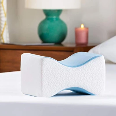 Afbeelding van Linenspa Orthopedisch Gel Memory Foam Kniekussen voor Zijslapers rug, Been, Heup, Gewricht, Zwangerschap, Ischias Pijnverlichting, Slaapzaal Essentials