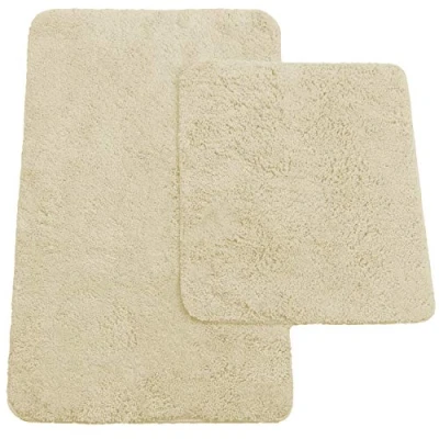 Afbeelding van Brandsseller Badkamermatten, set van 2 badmatten: ca. 50/80 cm en wc mat 45/50 cm. Kleur: beige.