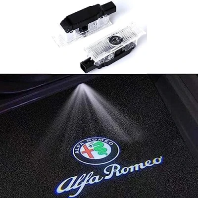 Afbeelding van 2 Stks Deur Lichten Welkom Logo Ghost Shadow Definition Auto Decoratie LED Deuren Ingang 3D Embleem Lamp (Voor Alfa), Für Al fa