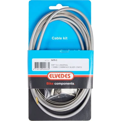 Afbeelding van Elvedes Versnellingskabelset 1700 / 2250 mm universeel Sturmey Archer RVS zilver (op kaart)