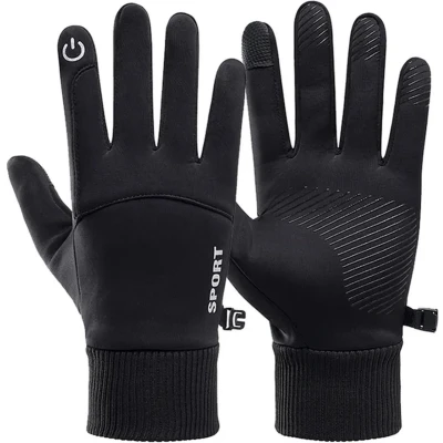Afbeelding van Hidzo Sport Handschoenen Unisex Zwart Maat L Touch Screen Compatabilteit