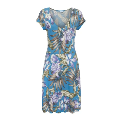 Afbeelding van Lascana Mini jurk met v hals in alloverprint