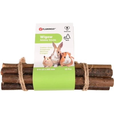Afbeelding van Flamingo Wigow Knabbelhout Knaagdier Knaagstokjes S 16cm Dia.0,6 1,2cm 10st 115288