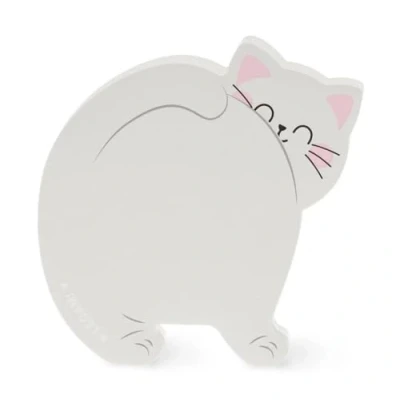 Afbeelding van Legami Sticky Notitieblok, mooie notities, memoblok, 100 vellen, verwijderbaar en herpositioneerbaar, kattenvorm, voor lijsten to do, afmeting 4,5 x 5,8 1,2 cm, Kitty