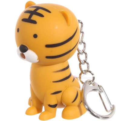 Afbeelding van sleutelhanger Zoo Tijger met led licht en geluid