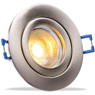 Afbeelding van IP44 LED Inbouwspot Olivia badkamer of buiten Ronde spot Nikkel mat Extra Warm Wit 2700K 2.7 Watt Philips