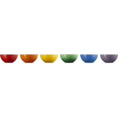 Afbeelding van Le Creuset Snackschaaltjes Regenboog 12 cm Set Van 6 Stuks