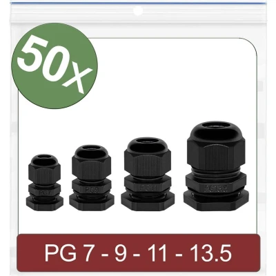 Afbeelding van Quadrios 24CA389 Wartel PG7, PG9, PG11, PG13.5 Polyamide Zwart 50 stuk(s)