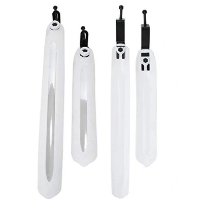 Afbeelding van Alomejor 1 paar fiets spatbord kunststof voor en achterspatbord mountainbike set (wit)