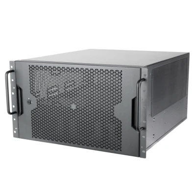 Afbeelding van SilverStone Technology RM61 312, 6U 12 Bay Rackmount behuizing met twee voedingen, drievoudige 360 mm radiatorhouder, SST 312