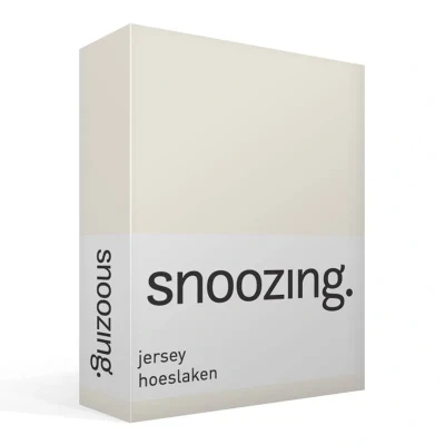 Afbeelding van Snoozing Jersey Hoeslaken 100% gebreide katoen 200x200 cm Ivoor