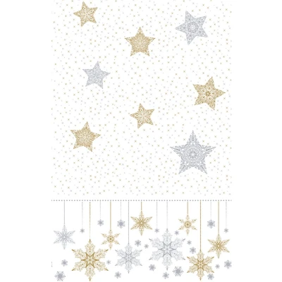 Afbeelding van Tafelkleed l138b220 cm snowstars wht Duni