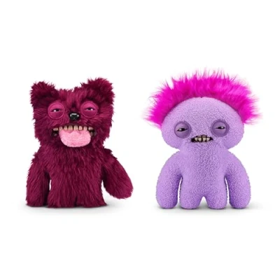 Afbeelding van Fuggler Fuggs 15762D 1 pluche 2PK(Sir Belch Hairy Tongue Rood En Squidge Mokhak),