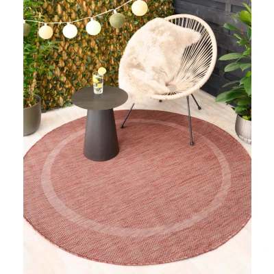 Afbeelding van Rond Buitenkleed Sunset Rood 120 Cm