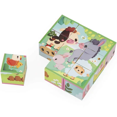 Afbeelding van Janod blokkenpuzzel dieren 9st