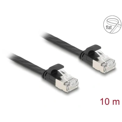 Afbeelding van Delock RJ45 Flachband Patchkabel Stecker zu Cat.6A 10 m schwar