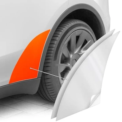 Afbeelding van Luxshield Wieldoorvoerbescherming voor Tesla Model Y I 2020 2023 bescherming tegen schillen transparante folie zelfklevend