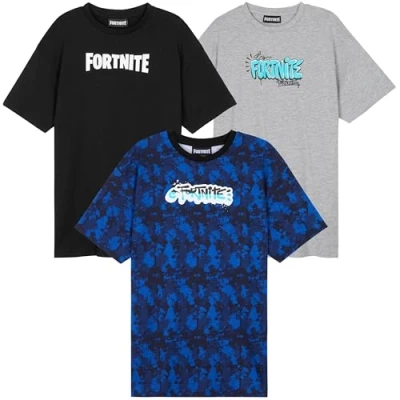Afbeelding van Fortnite T shirts met ronde hals voor kinderen, grappige kinderkleding, verpakking van 3 stuks, Veelzijdig te gebruiken., 13 Jaren