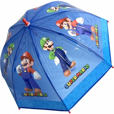 Afbeelding van Super Mario jongens paraplu 45 cm blauw