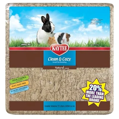 Afbeelding van Kaytee Superpet, Clean &amp; Cozy strooisel voor kleine huisdieren zoals muizen, racemuizen, knaagdieren, hamsters, konijnen, bijzonder absorberend papierstrooisel, 99,9% stofvrij, natuurlijk, 72 liter