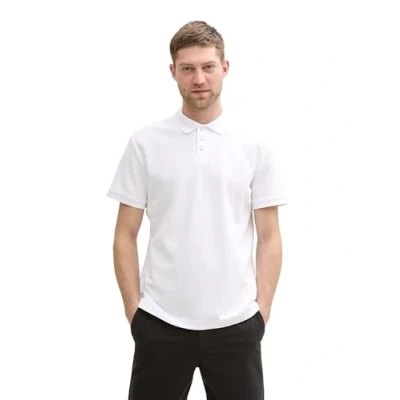 Afbeelding van TOM Tailor Structured Poloshirt, Heren, Maat: Large, White