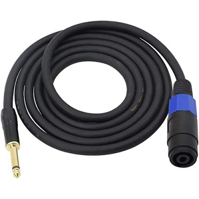 Afbeelding van Speakon naar 1/4 &quot;Mono Speaker Kabel, 6,35 mm TS Plug to Vrouwelijke Draad 14 Gauge Audio Versterker Aansluitsnoer voor DJ/PA Cord met Twist Lock 2M (Speakon Female)