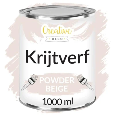 Afbeelding van Creative Deco 1000 ml Beige Poeder Krijt Verf Mat en Wasbaar Perfect voor Renovatie, Decoratie Decoupage van Meubels Egen Gradient Effect Mogelijk