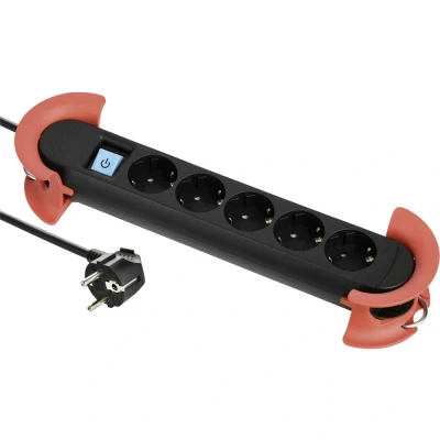 Afbeelding van Maxtrack NV 60 5 L Stekkerdoos met schakelaar Zwart Randaarde stekker 1 stuk(s)