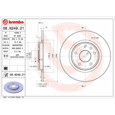 Afbeelding van Brembo Remschijven 08.N249.21