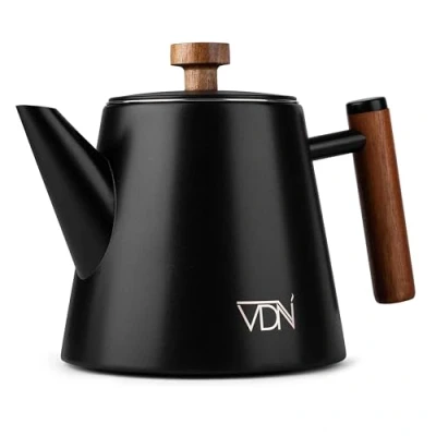 Afbeelding van VDNRVS Theepot Dubbelwandig met Filter Zwarte Theekan 1 Liter 902