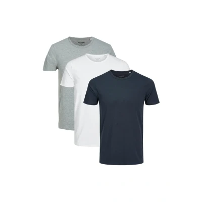 Afbeelding van Jack &amp; Jones 3ER PACK Tshirt basic, Heren, Maat: XL, Weiß grau blau