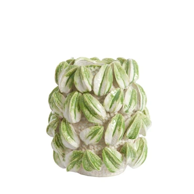 Afbeelding van Light &amp; Living Carambola vaas Keramiek 32x31,5x36,5 cm crème/groen