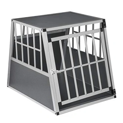 Afbeelding van EUGAD Hondentransportbox, aluminium hondenbox, reisbox, autobox voor grote honden, Husky Samojeden Weimaraner, Border, Collie Chow Chow, Shetland Sheepdog B85 x H69 D65 cm, XL 0005LL