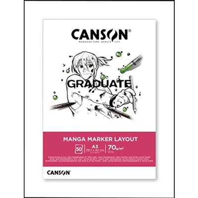 Afbeelding van Canson Graduate Manga Marker Layou blok 50 vellen A3 70 g/m² C31250P025 wit
