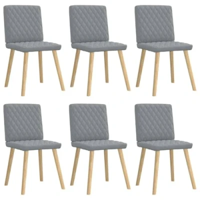 Afbeelding van vidaXL Eetkamerstoelen 6 st stof lichtgrijs