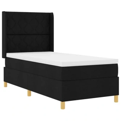 Afbeelding van vidaXL Boxspringbed met Matras &amp; LED Zwart 90x190 cm Stof