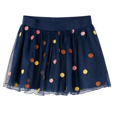 Afbeelding van Kinderrokje met tule en stippen 104 marineblauw