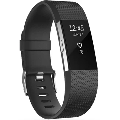 Afbeelding van Siliconen bandje voor de Fitbit Charge 2 Zwart iMoshion En TPU (zacht)