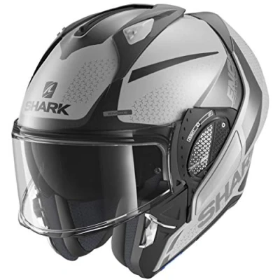 Afbeelding van SHARK EVO GT ENCKE Motorhelm Systeemhelm MAT Zilver Antraciet Zwart Maat XS