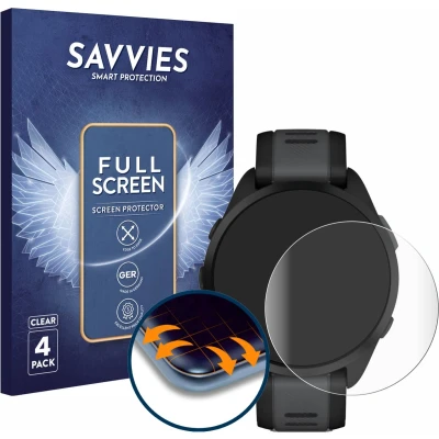 Afbeelding van Savvies Screenprotector voor Garmin Forerunner 165 Folie Beschermfolie transparant volledig dekking (4 Stuks)